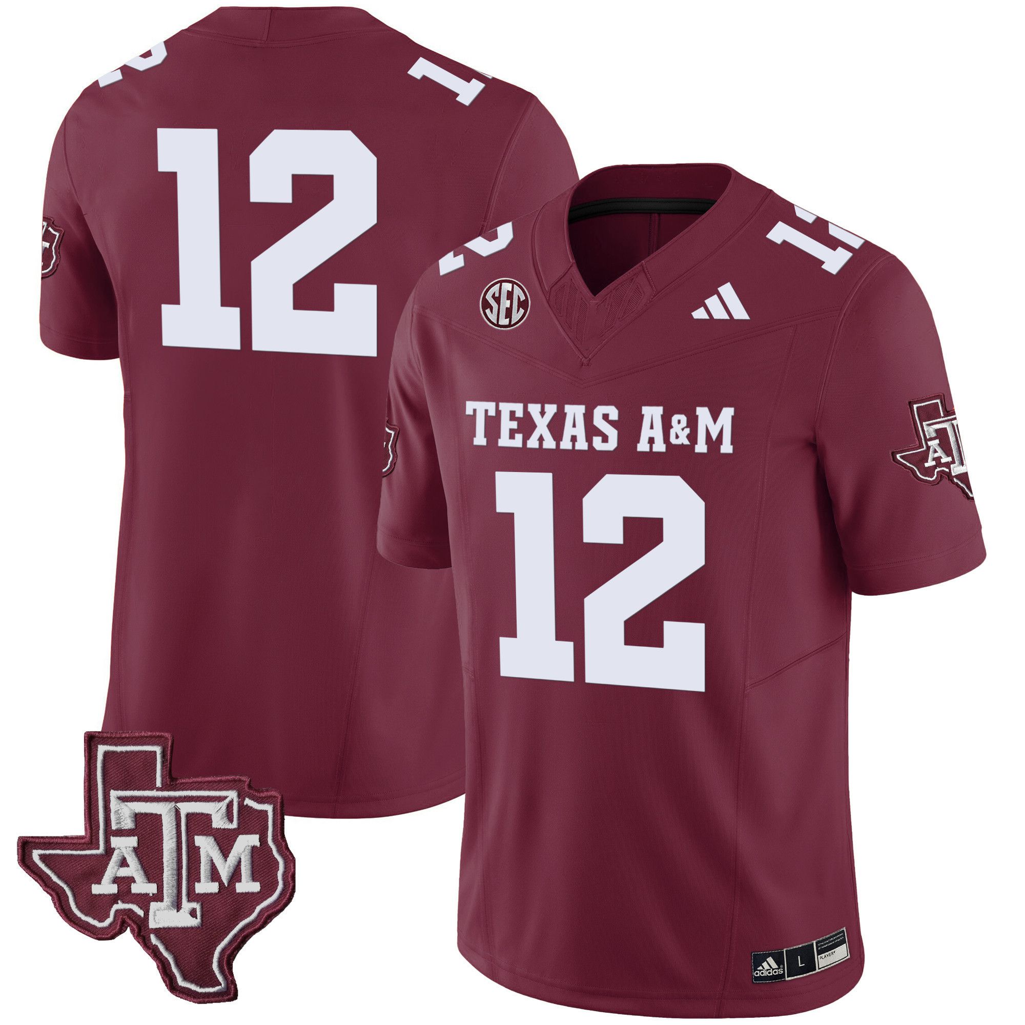 Men Texas A&M Aggies #12 No Name Red 2024 Vapor Limited NCAA Jersey style 1